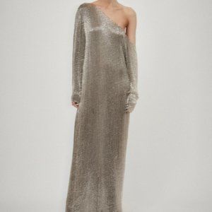 Beare Park Asymmetric Beaded Silk Gown